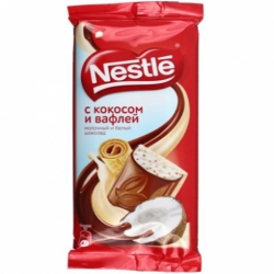 Шоколад Nestle мол.бел.с нач.кокос./вафлей 90г